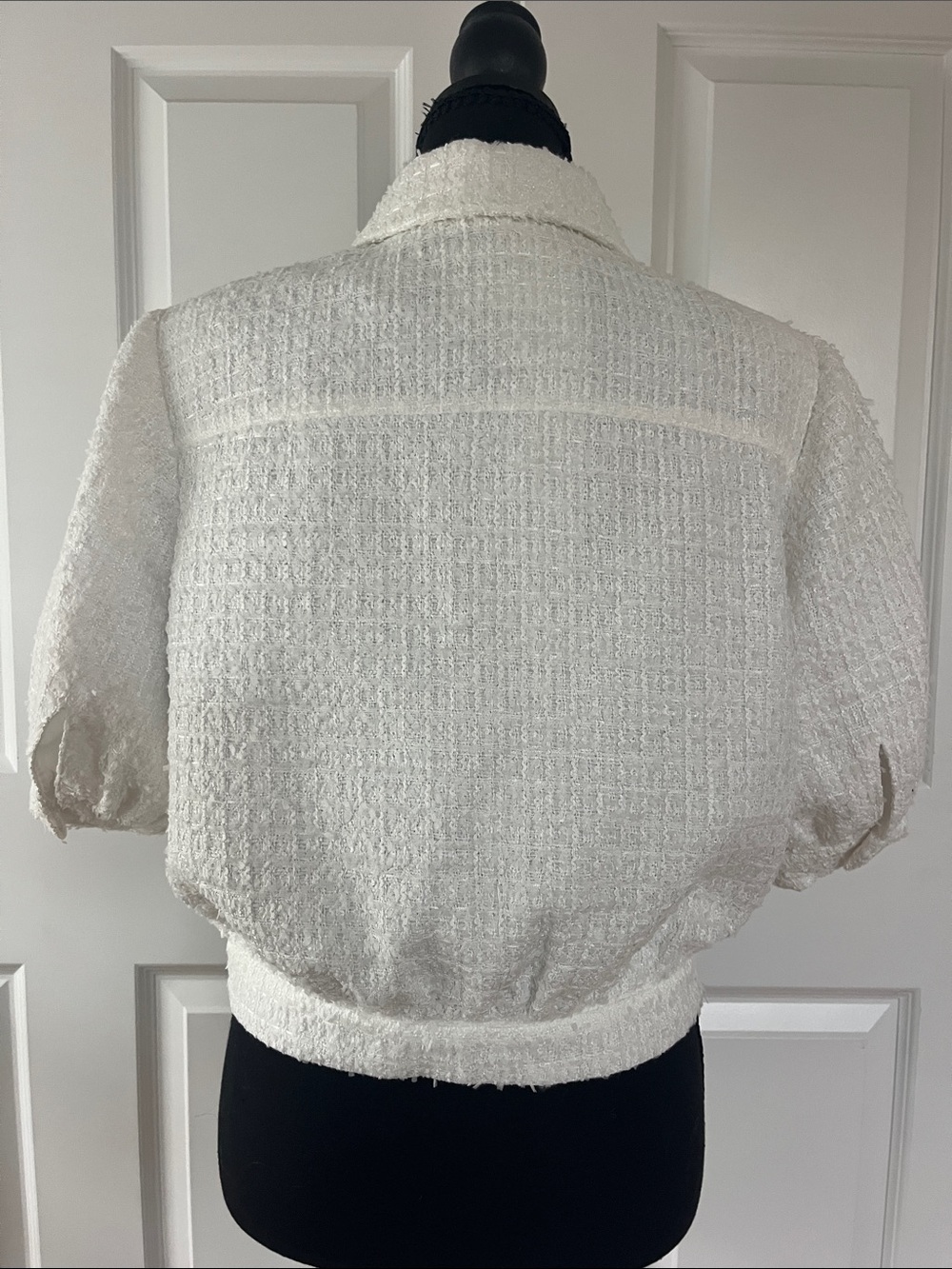 NWOT L'AGENCE “Cove” White Tweed Cropped Jacket - Picture 5 of 7